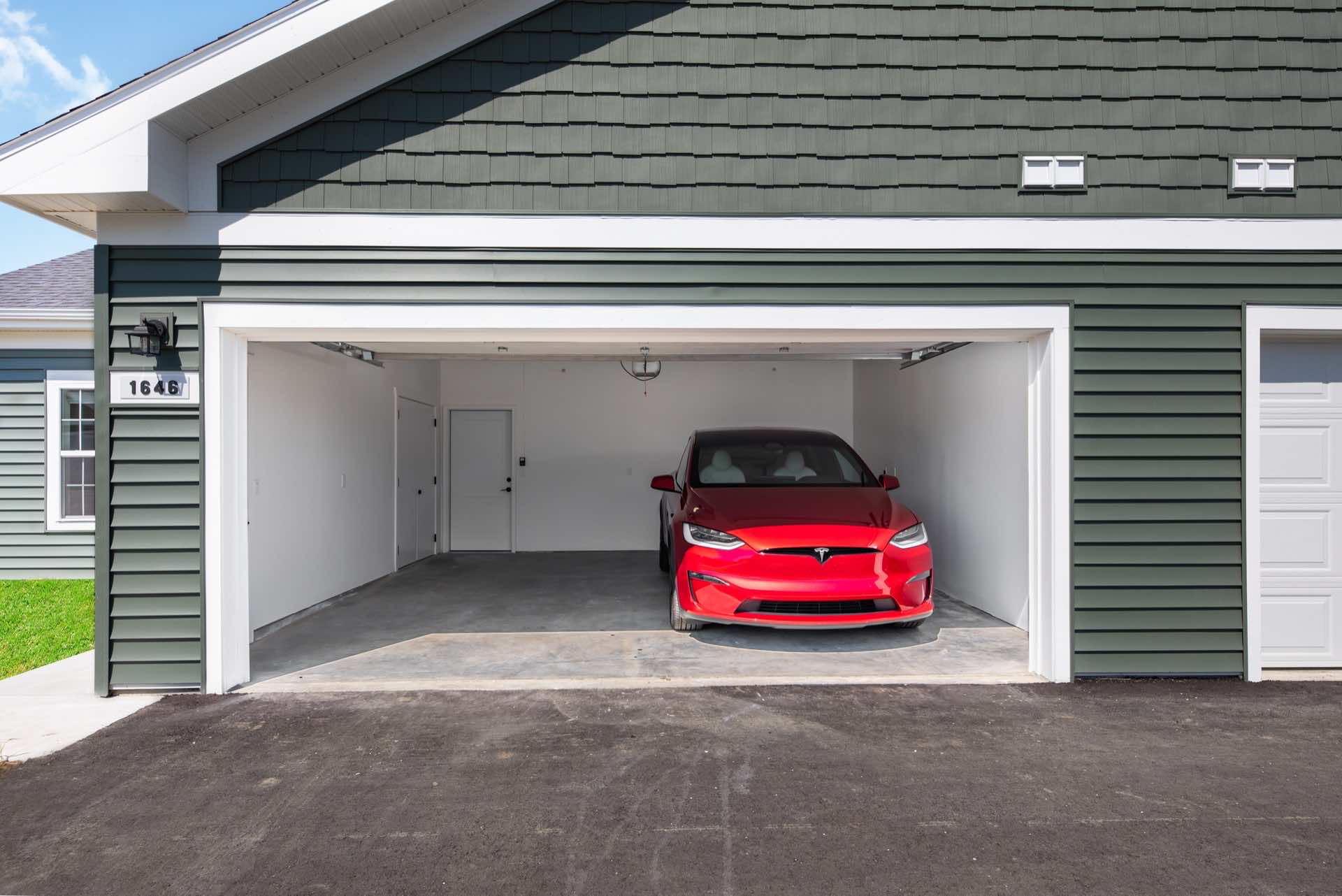 Car sitting in garage